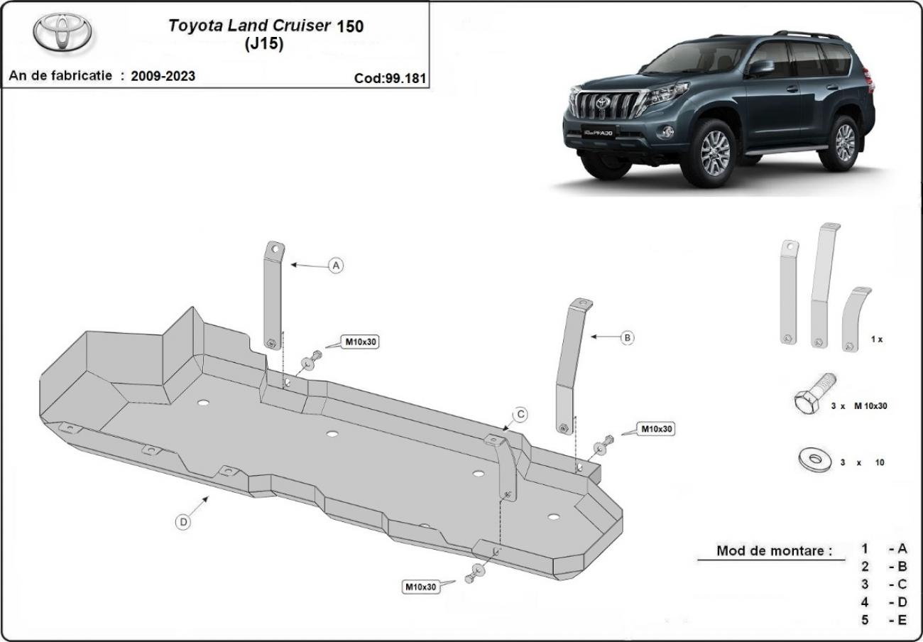 Fuel tank skid plate Toyota Land Cruiser J150 - 2