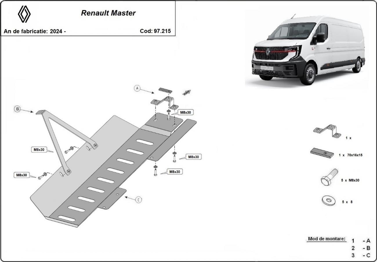 Catalyst and Stop&Go skid plate Renault Master - 2