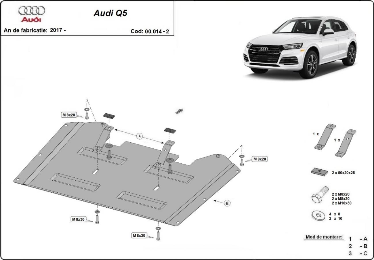 Differential skid plate metalic Audi Q5 - 2
