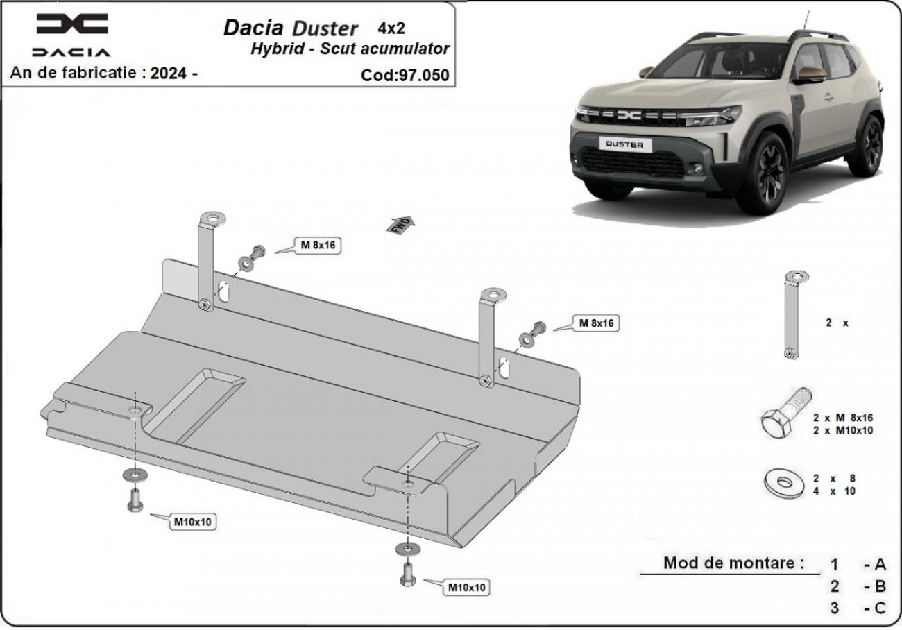 Battery skid plate Dacia Duster Hybrid - 2