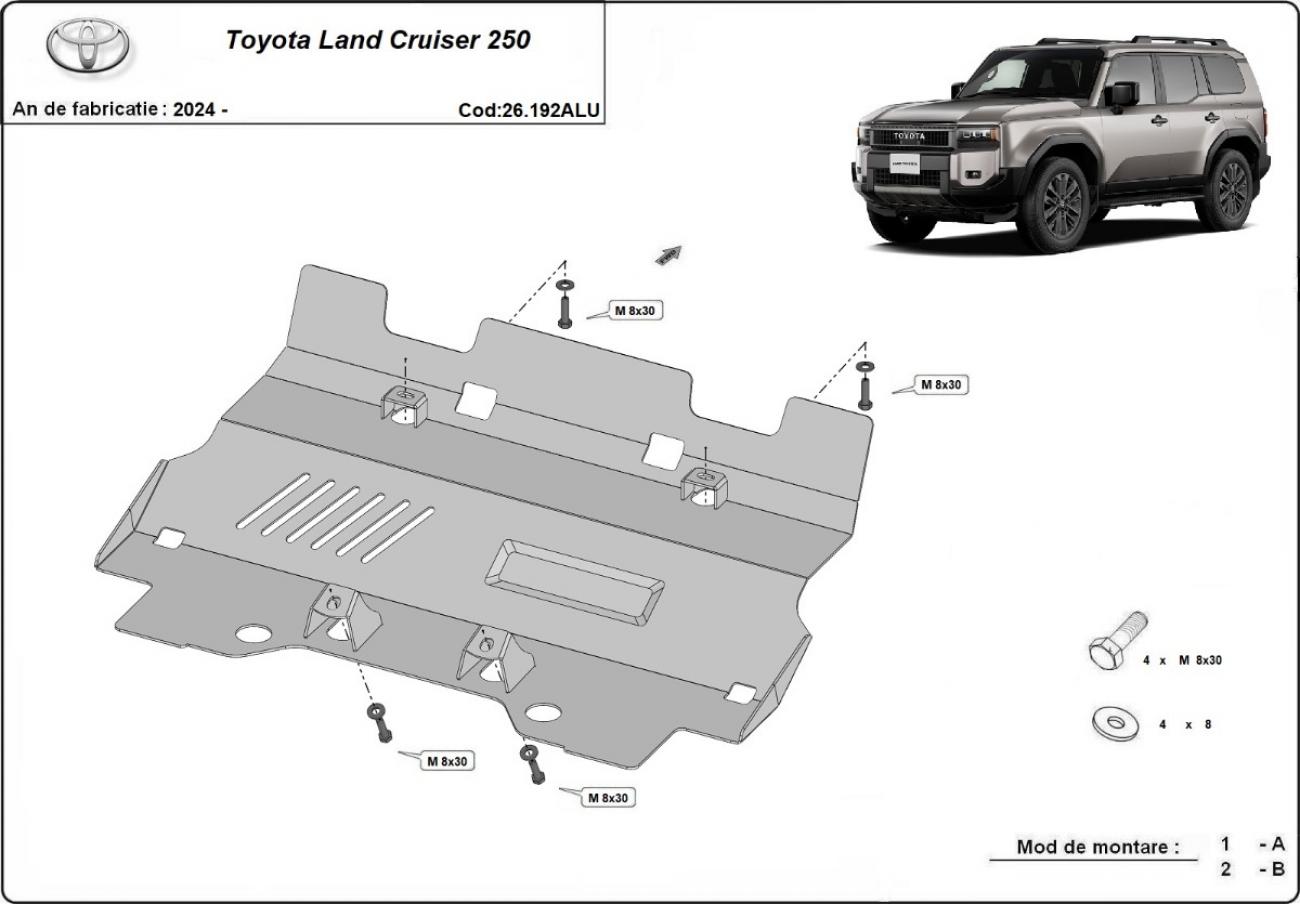 Aluminum radiator skid plate Toyota Land Cruiser 250 - 1