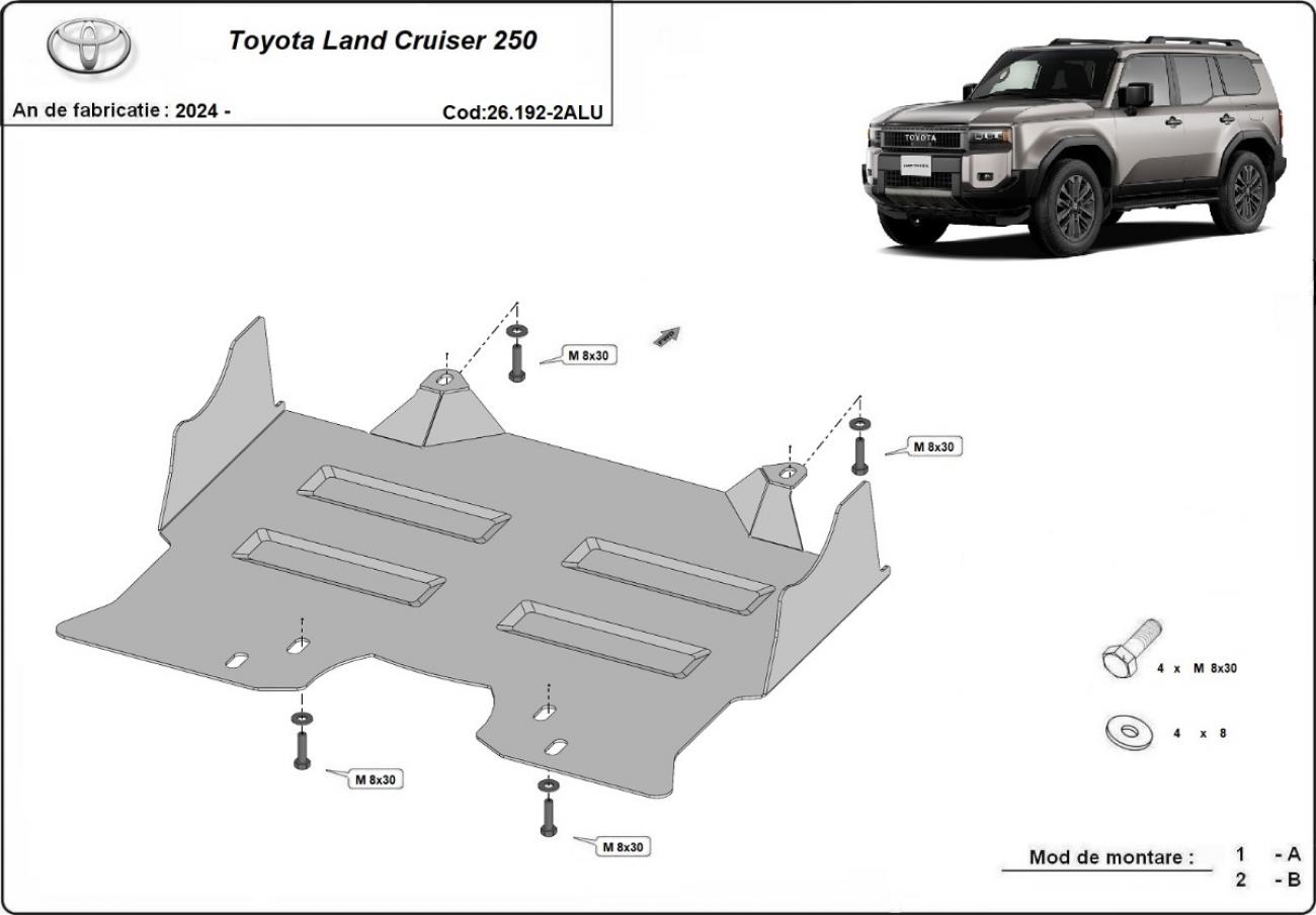 Aluminum engine skid plate Toyota Land Cruiser 250 - 2