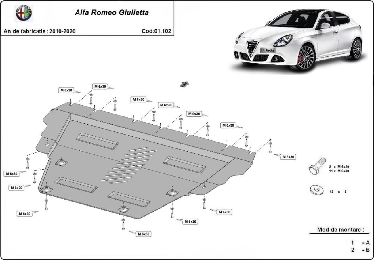 Engine skid plate Alfa Romeo Giulietta - 2