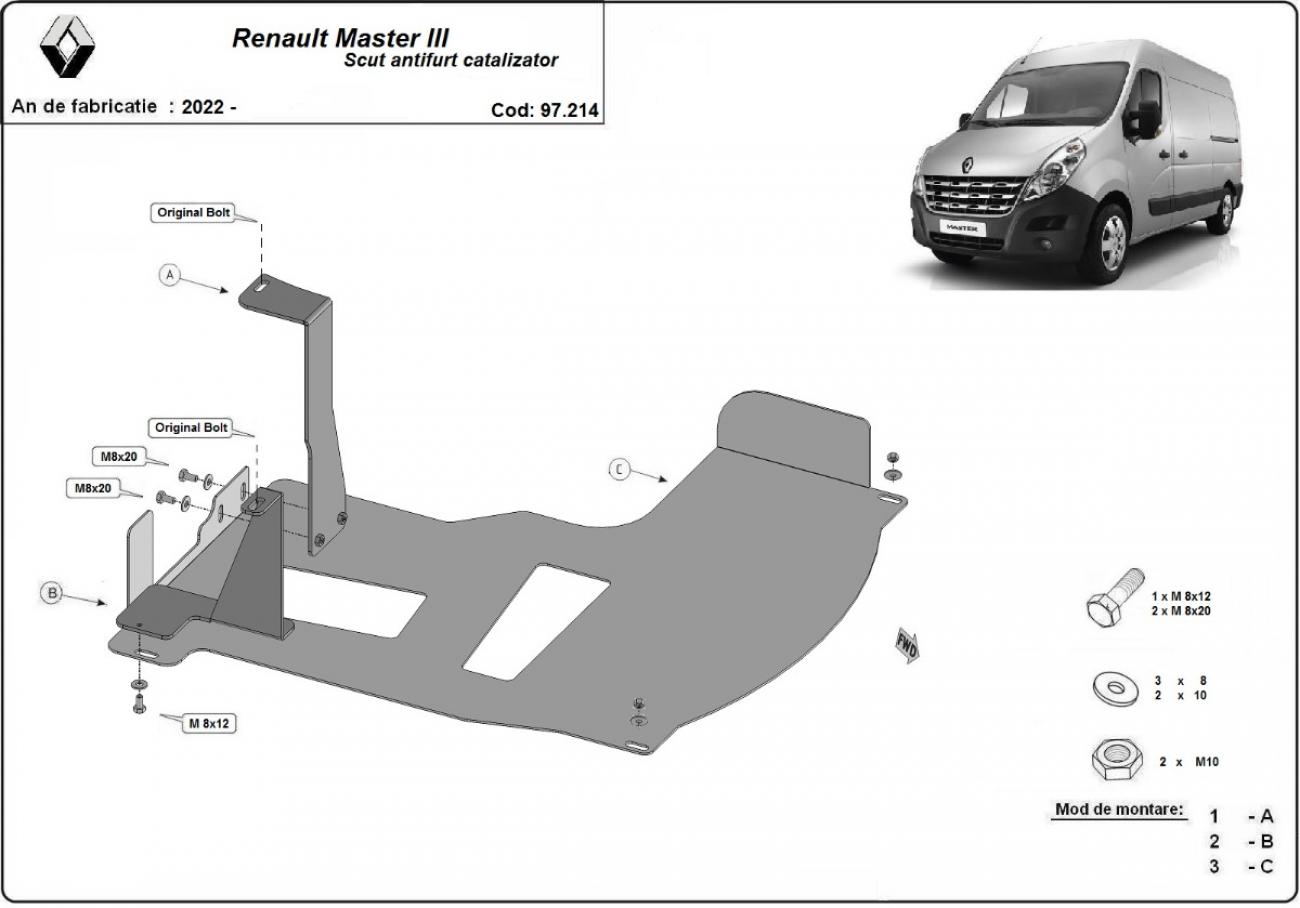 Catalyst skid plate Renault Master 3 - 2