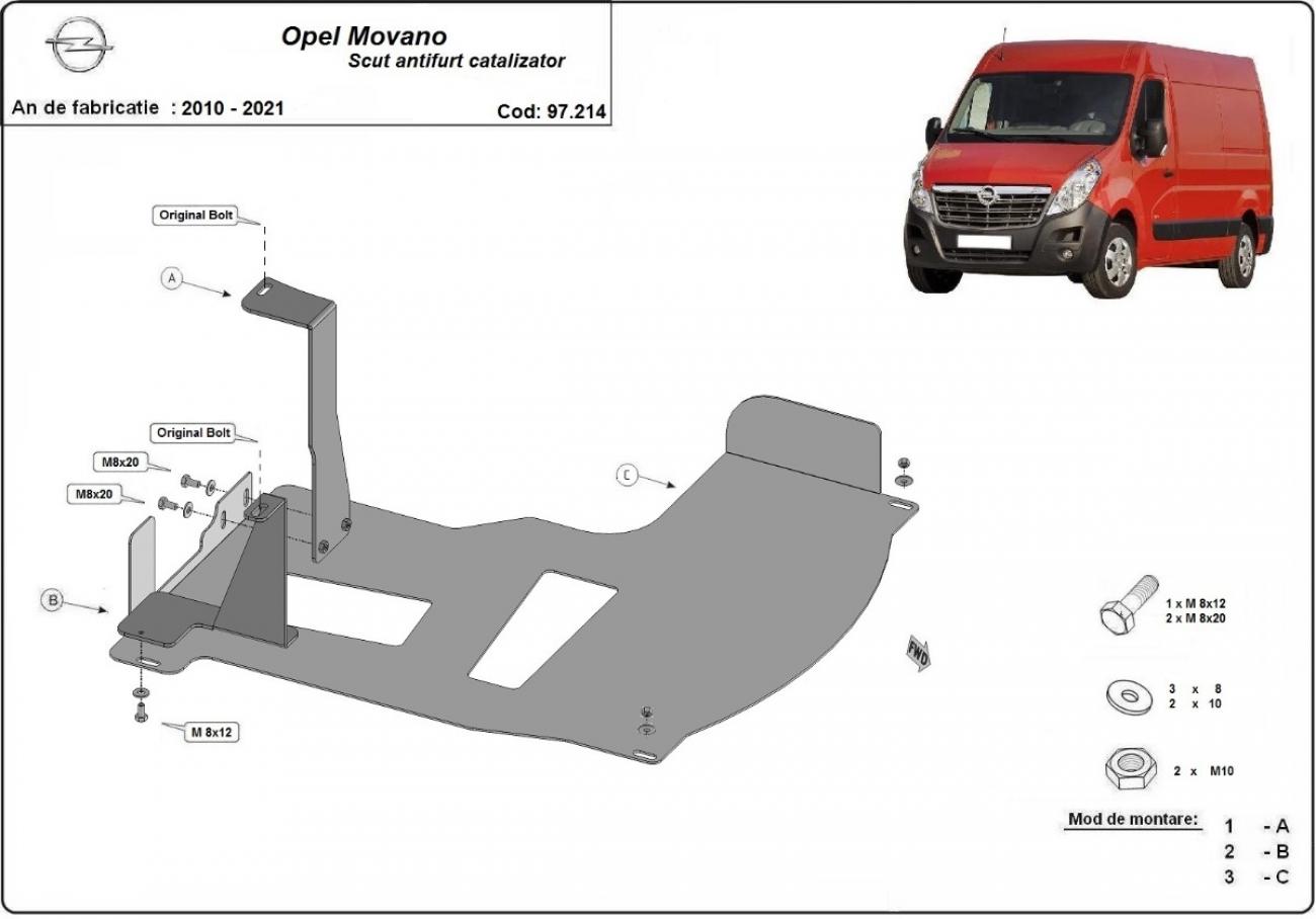 Catalyst skid plate Opel Movano - 2