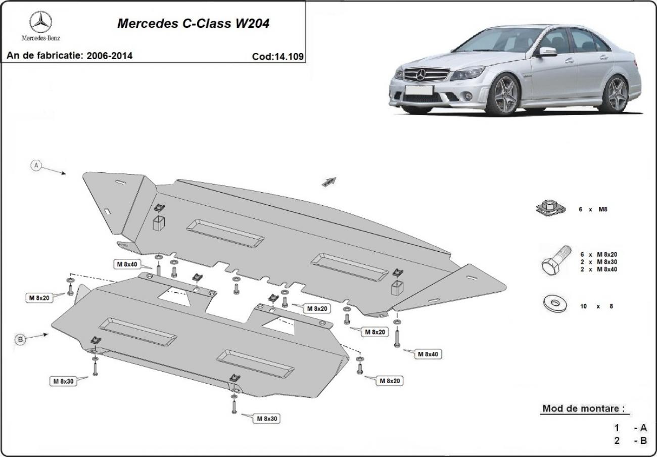 Engine skid plate Mercedes C-Class W204 - 2
