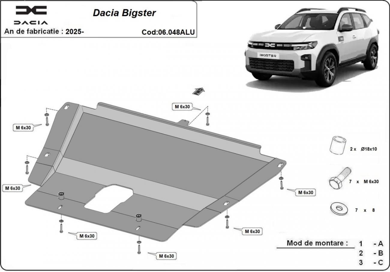 Aluminum engine skid plate Dacia Bigster - 2