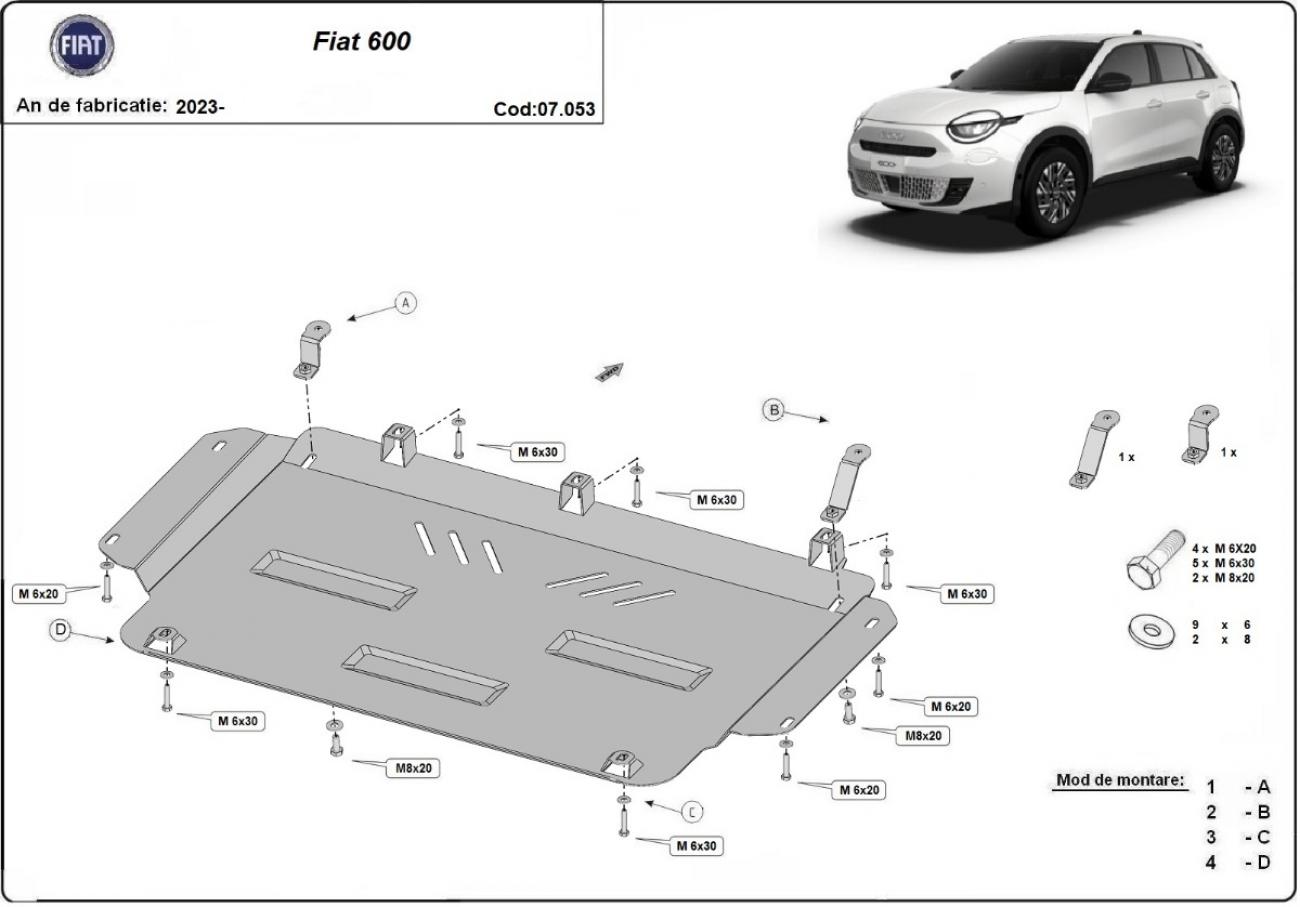 Engine skid plate Fiat 600 - 2