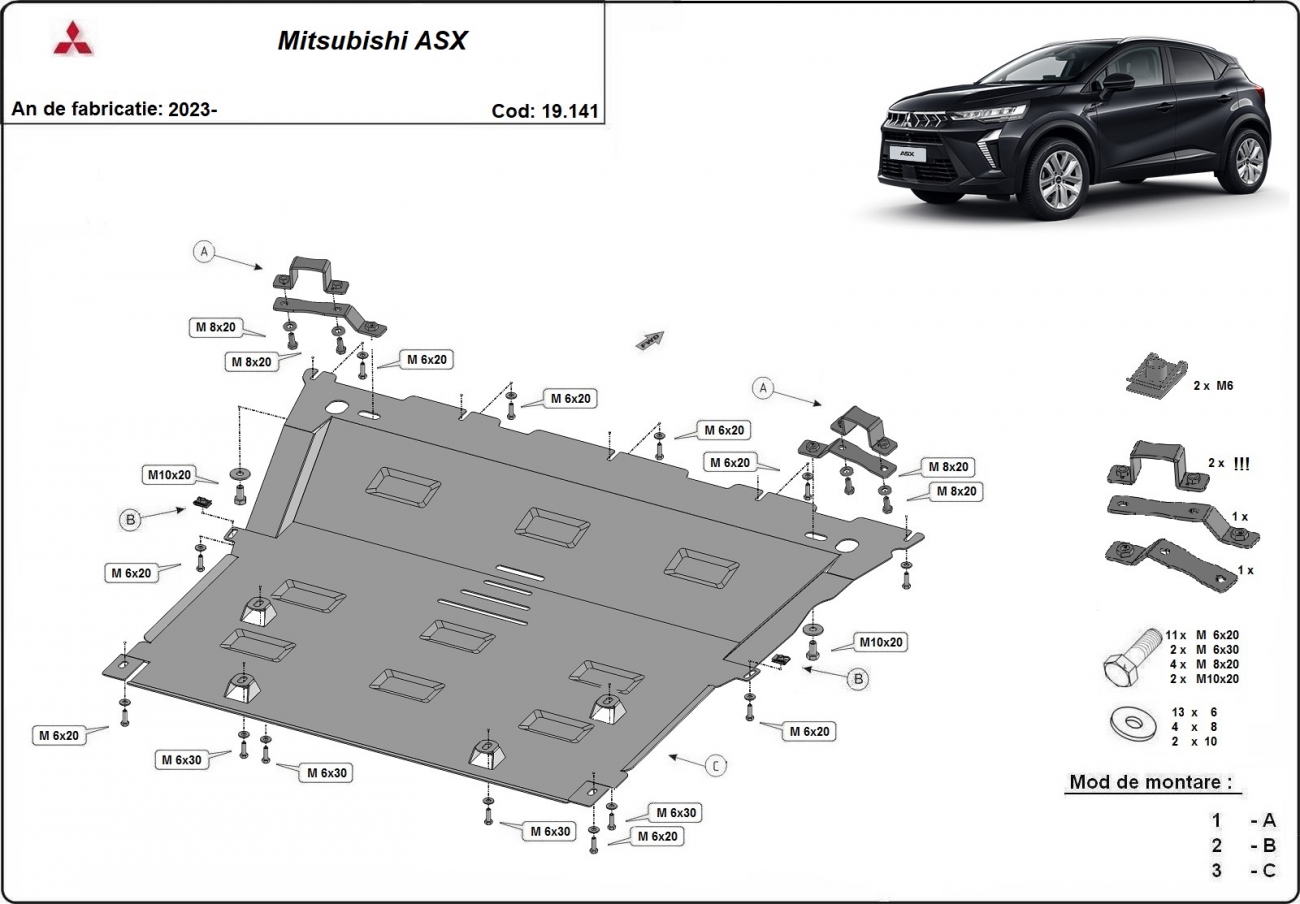 Engine skid plate Mitsubishi ASX - 2