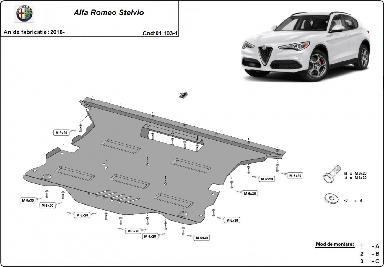 Engine skid plate Alfa Romeo Stelvio - 2