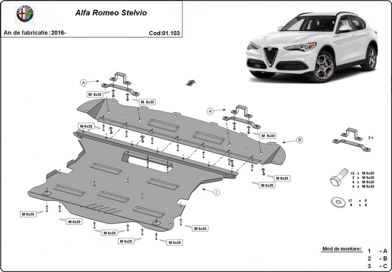 Engine skid plate Alfa Romeo Stelvio - 2