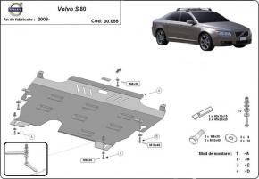 Engine and gearbox skid plate Volvo S80